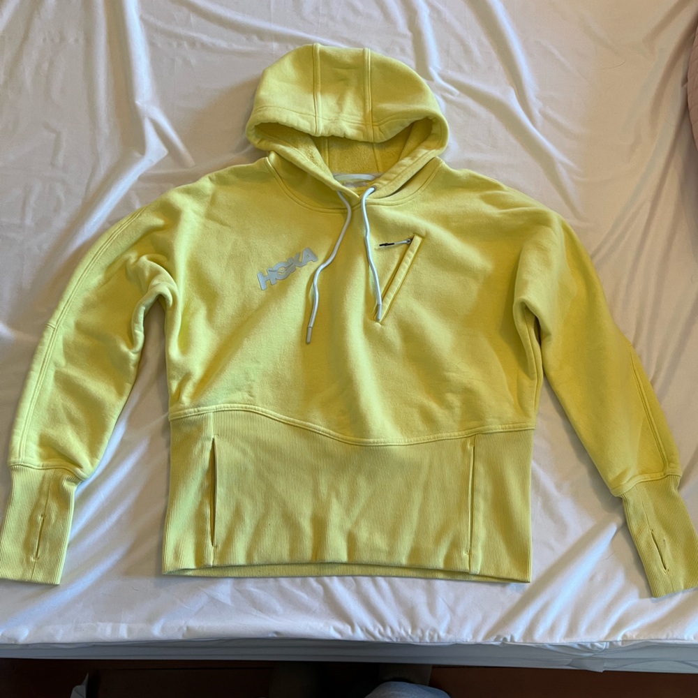 Hoka One One Yellow Hoodie Sweatshirt - Wmns Small